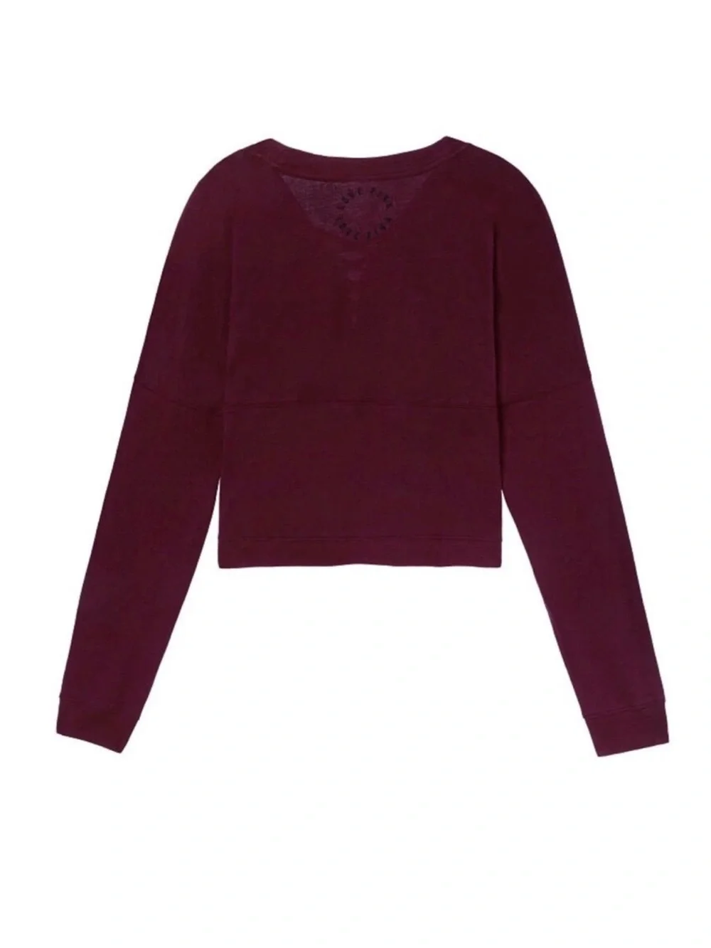Victoria's Secret PINK Varsity Lace Up Cropped Crew Tee Shirt ~ Size: Large